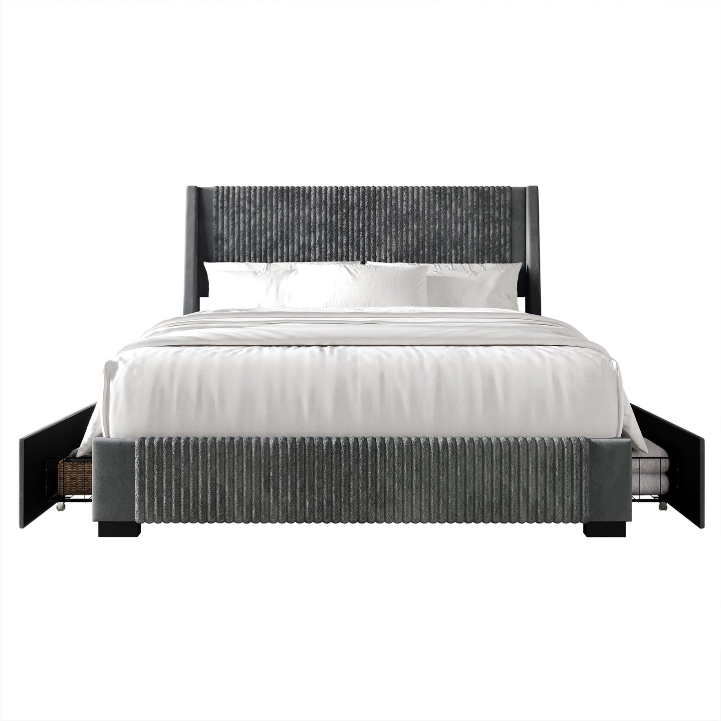 Eliset Corduroy Luxurious Bed