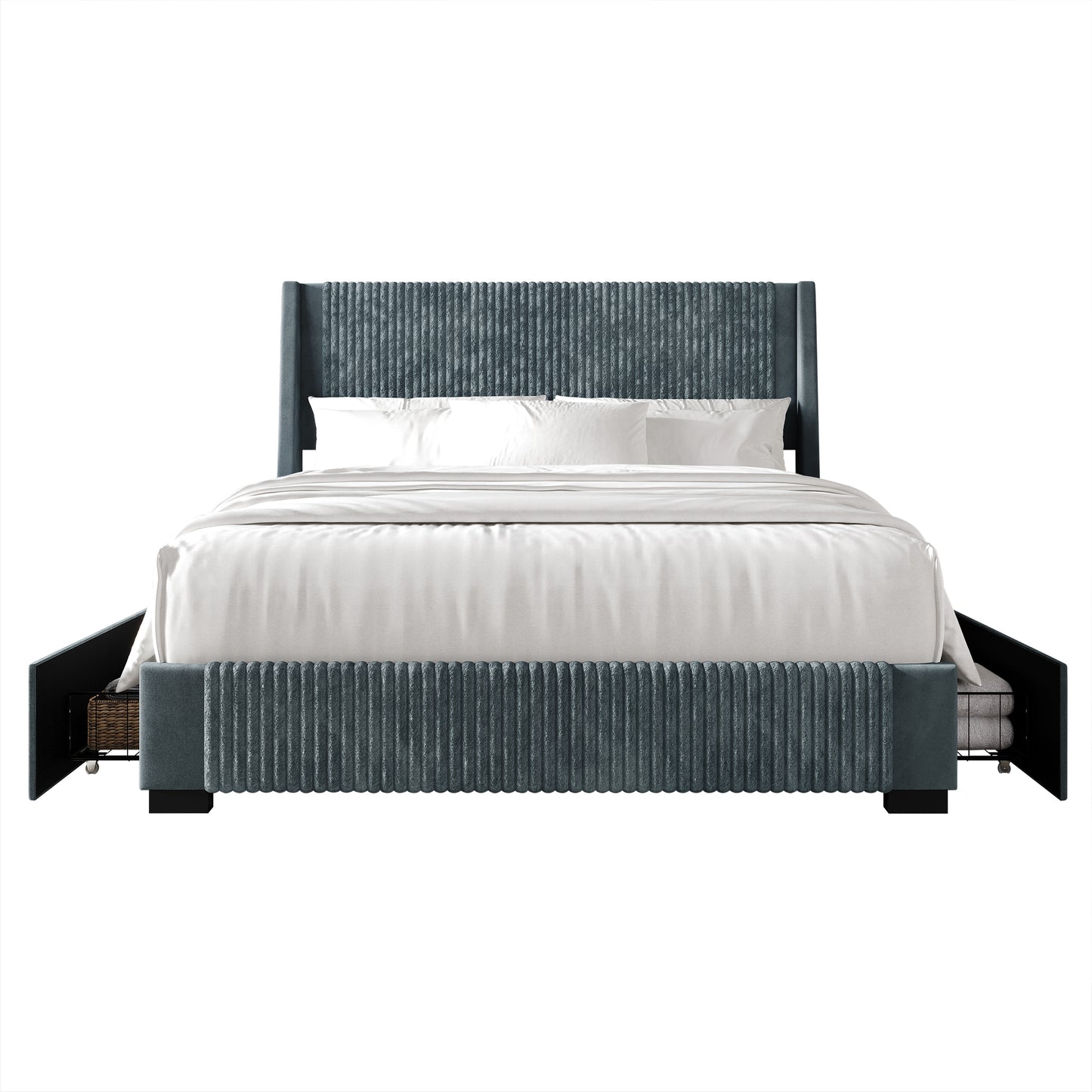 Eliset Corduroy Luxurious Bed