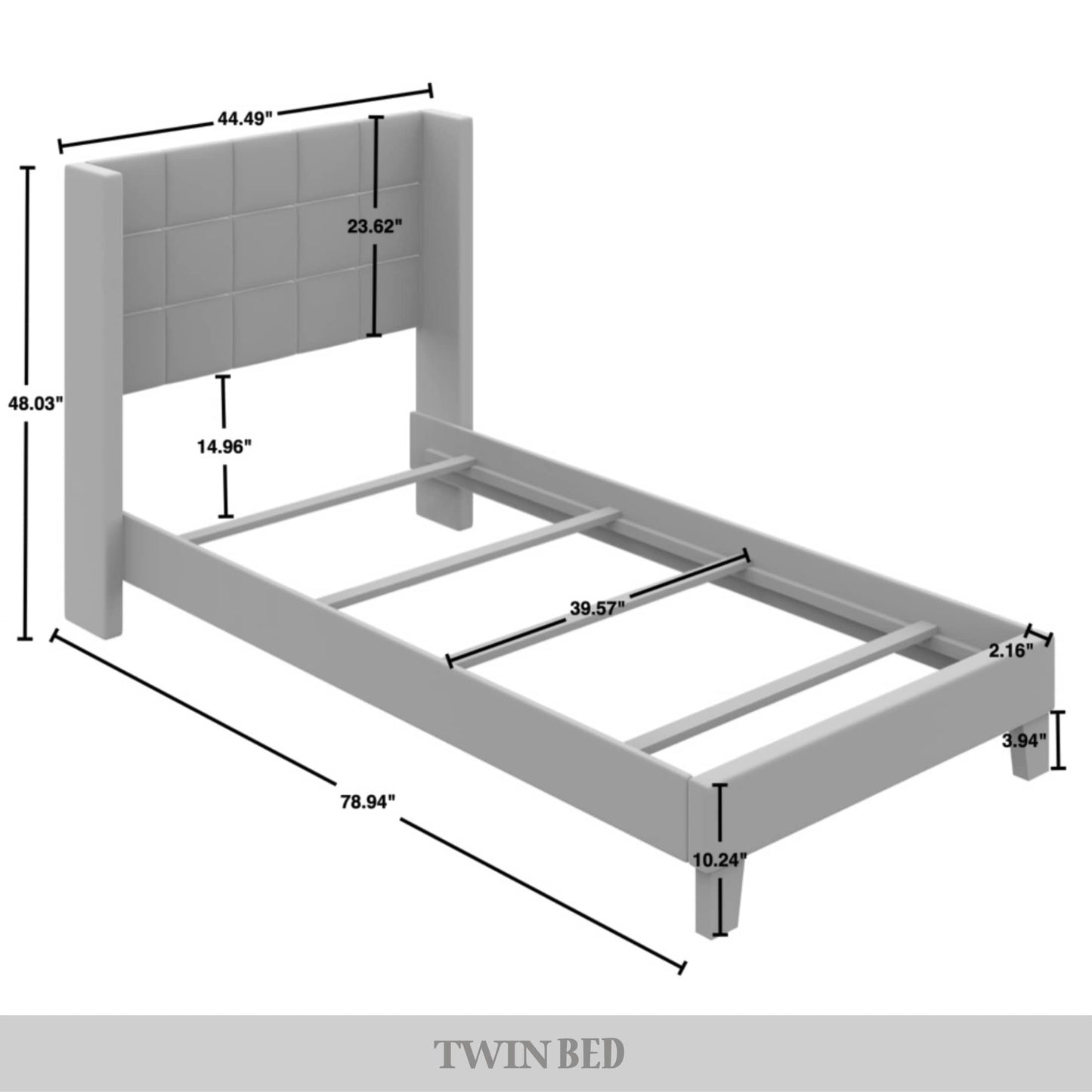 Jiahang Wingback Linen Upholstered Panel Bed