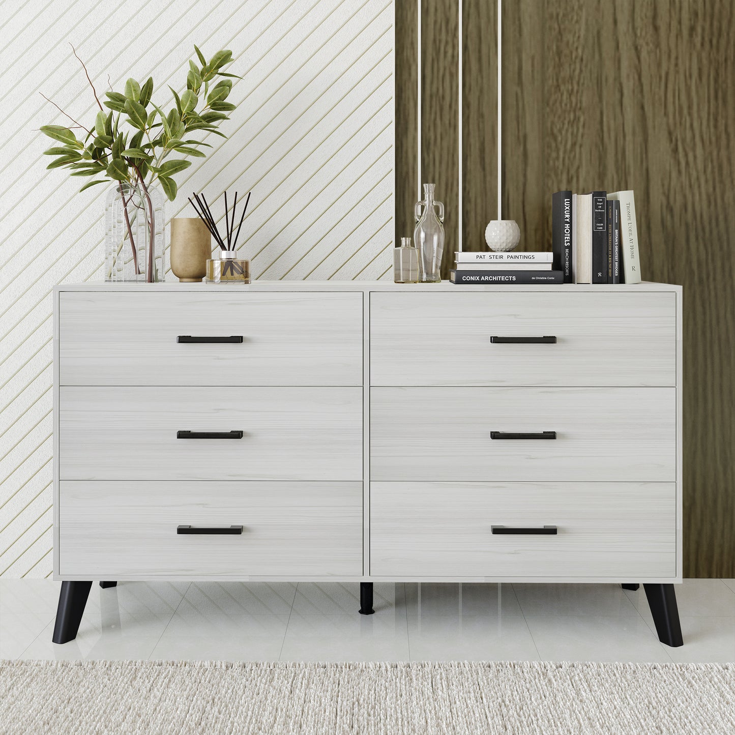 Jeweldine Style 6-Drawers Wooden Dresser