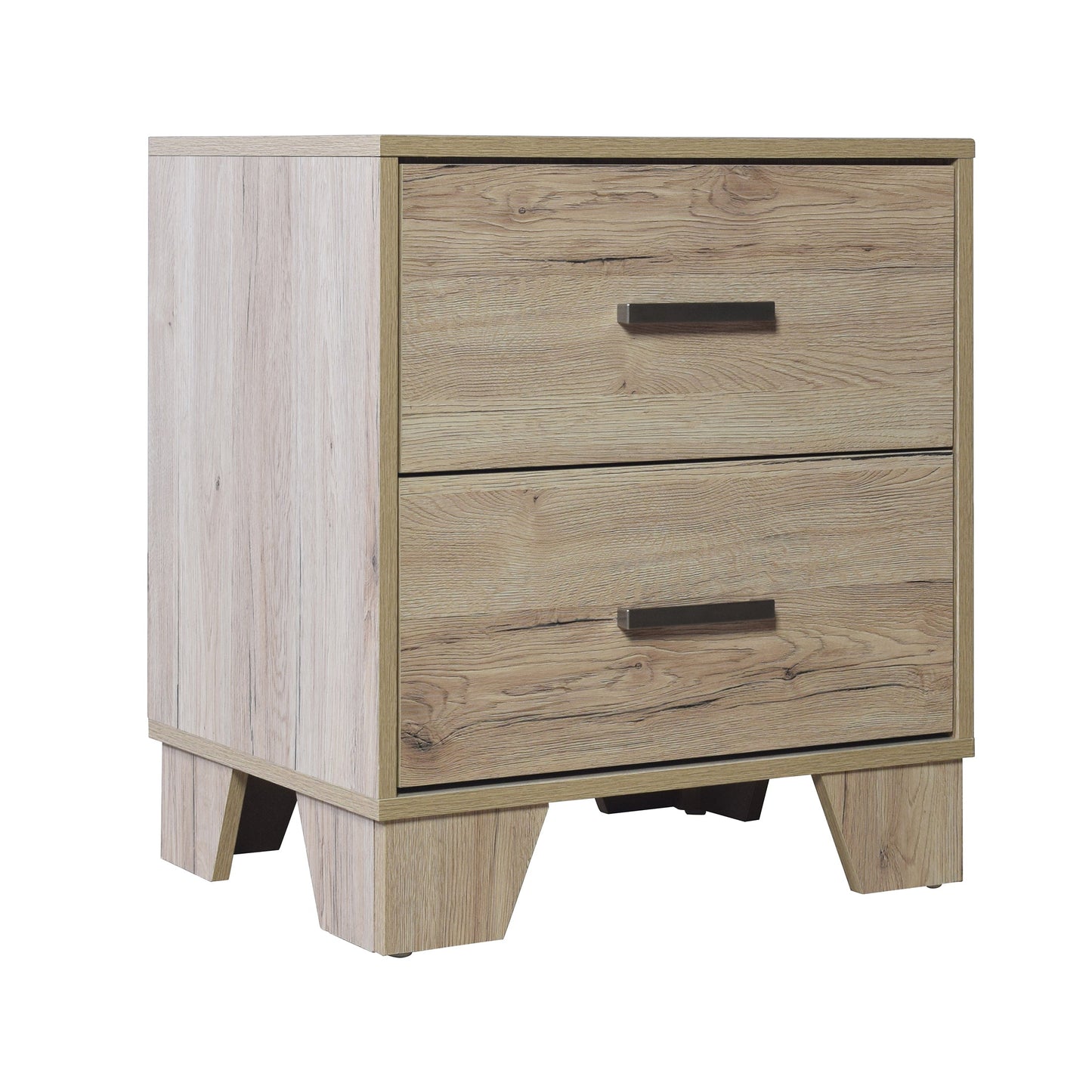 Rothger Clean-Lines 2-Drawers Wooden Nightstand