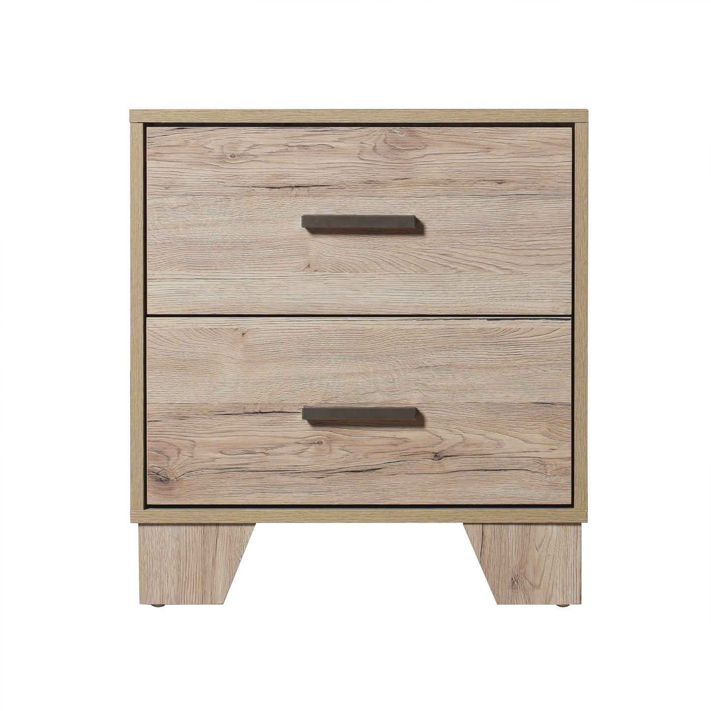 Rothger Clean-Lines 2-Drawers Wooden Nightstand