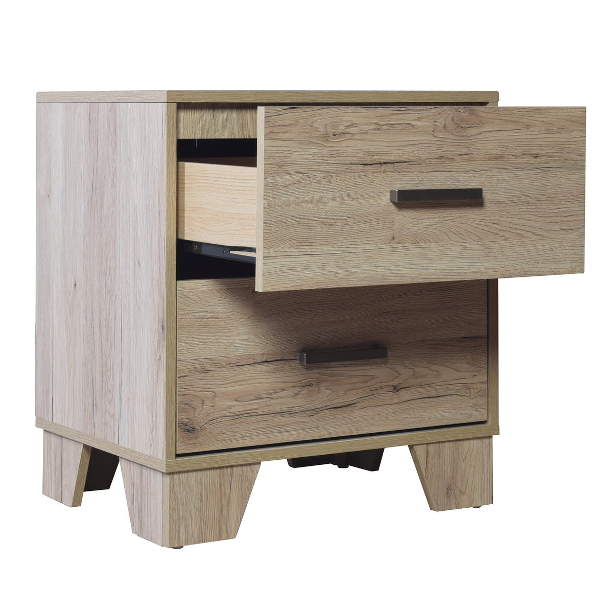 Rothger Clean-Lines 2-Drawers Wooden Nightstand