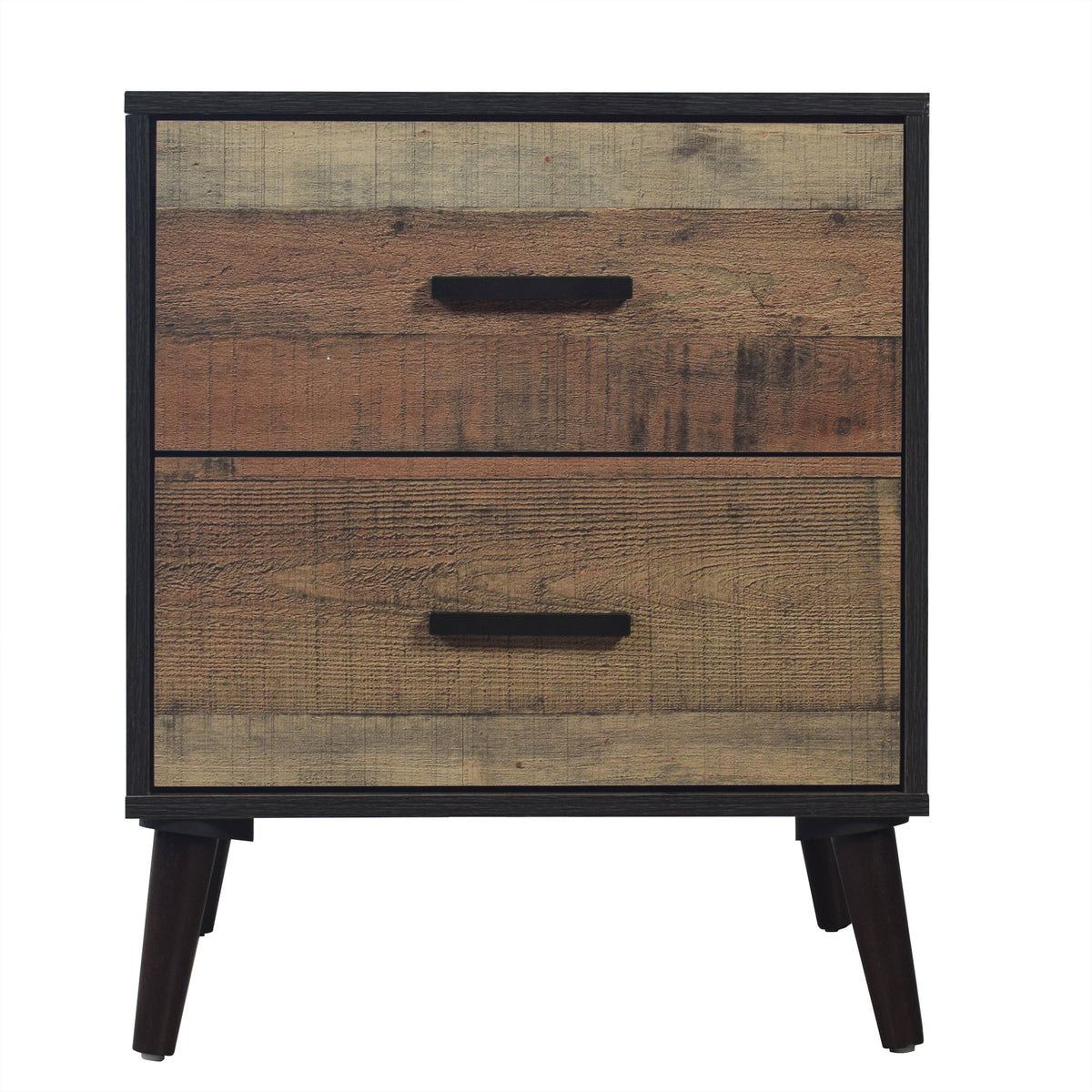 Rothger Rustic Elegant 2-Drawers Wooden Nightstand