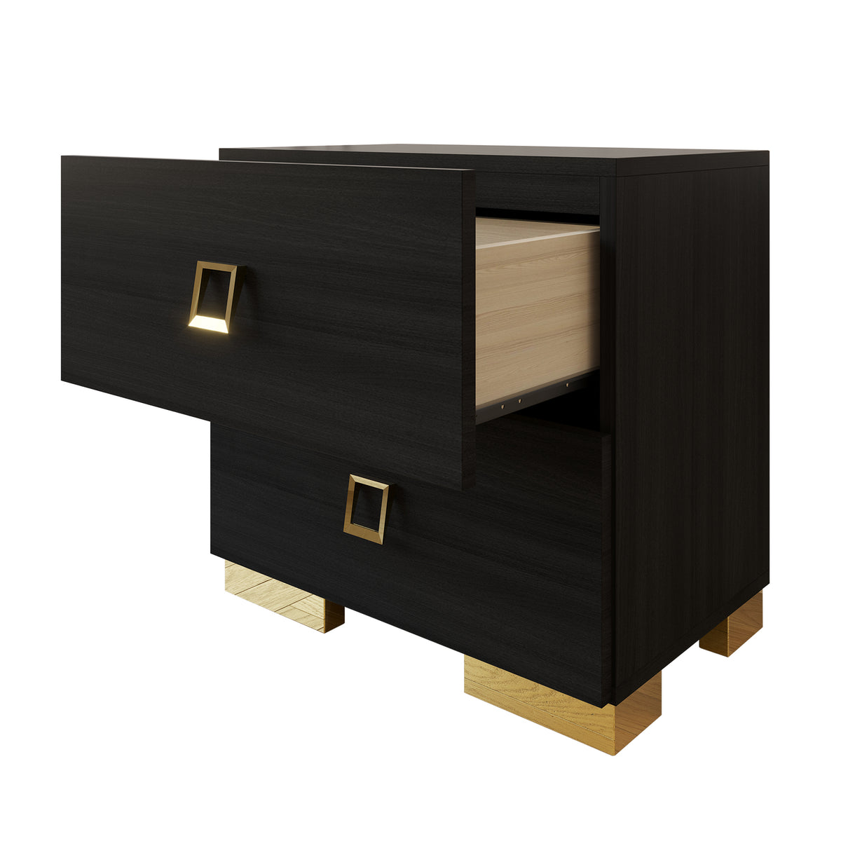 Matsuko Modern 2-Drawers Nightstand