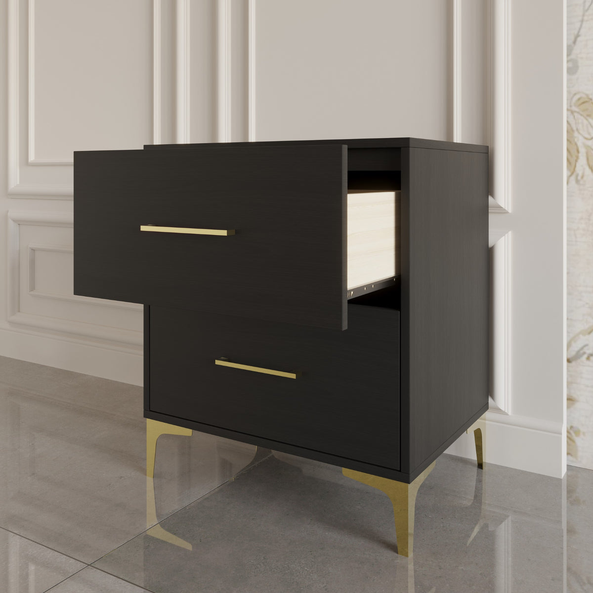 Maricus Stylish 2-Drawers Nightstand