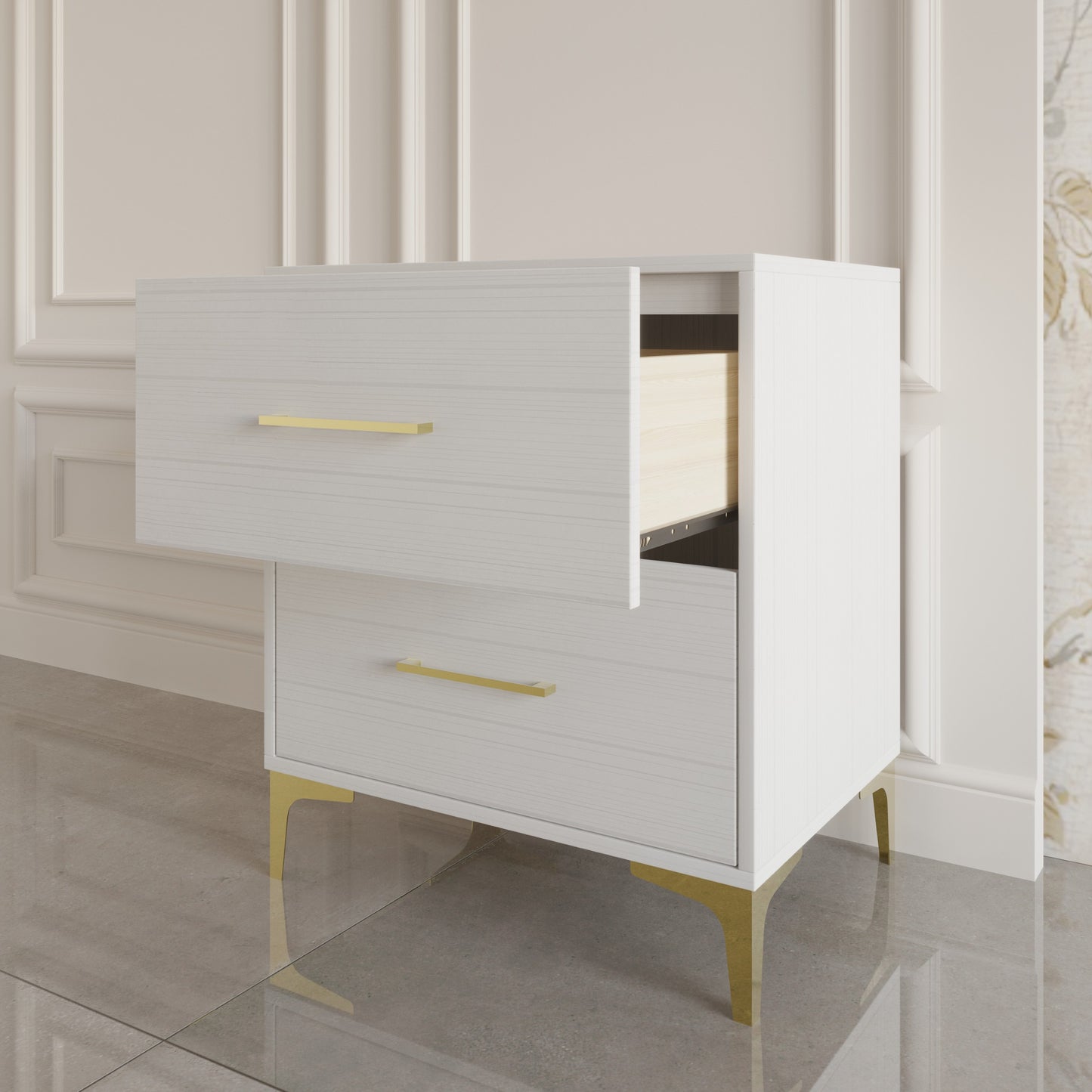 Maricus Stylish 2-Drawers Nightstand