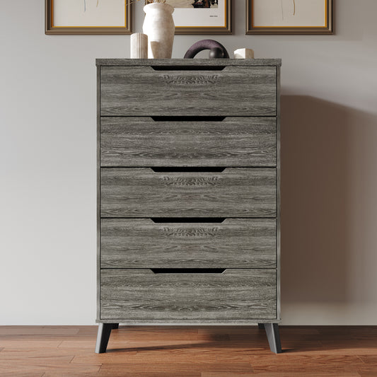 Ihor Chic and Vintage Wooden Chest with 5 drawers