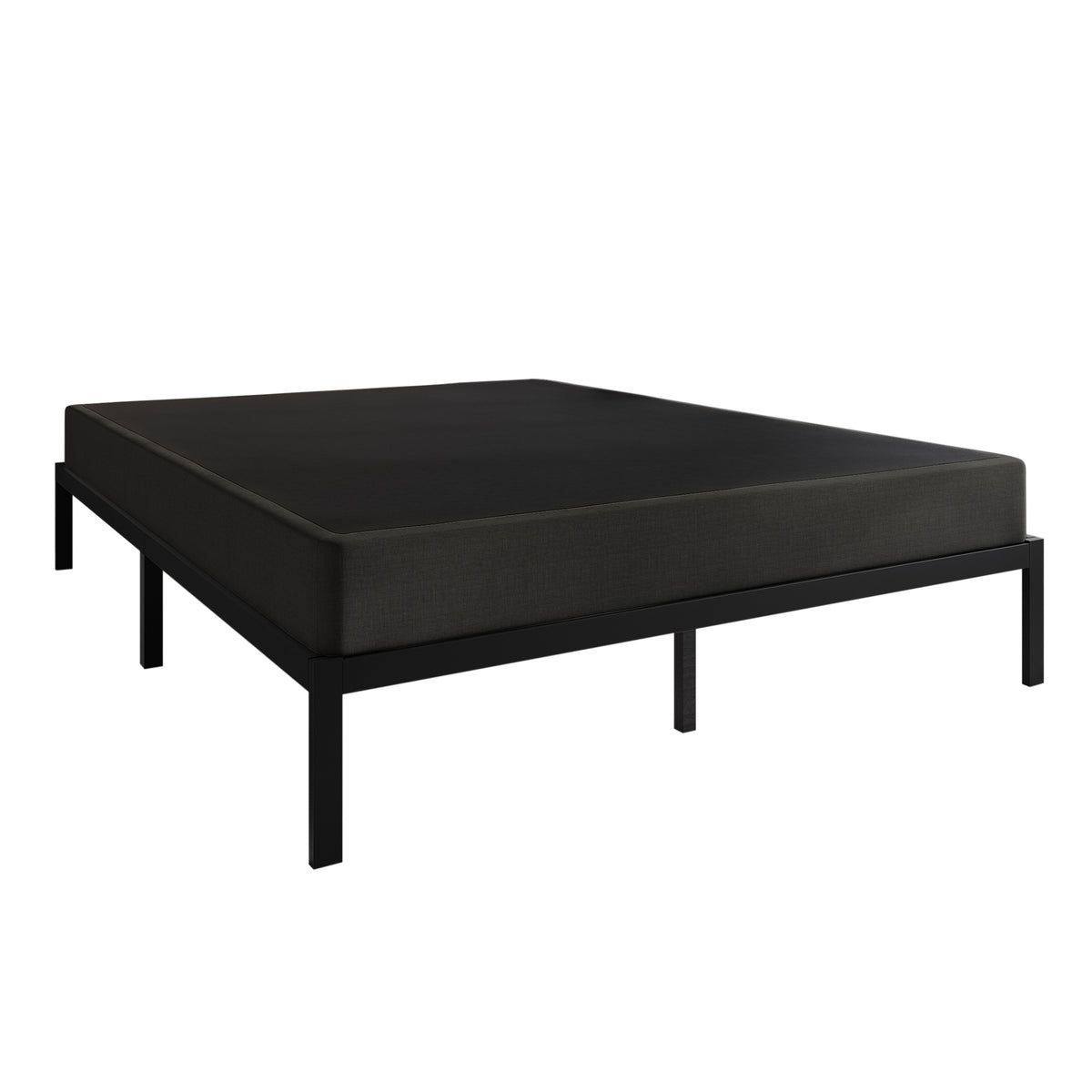 Aroon 5-Inch Metal Box Spring with Black Linen Cover