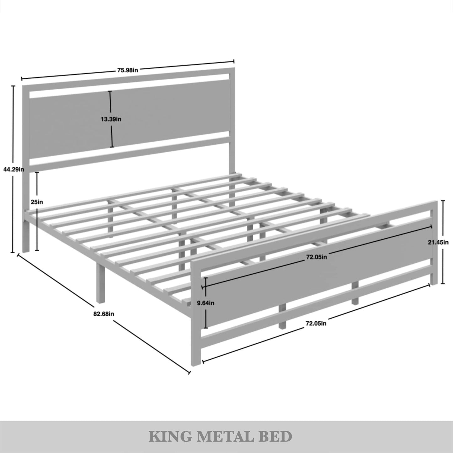 Vicent Metal Platform Bed