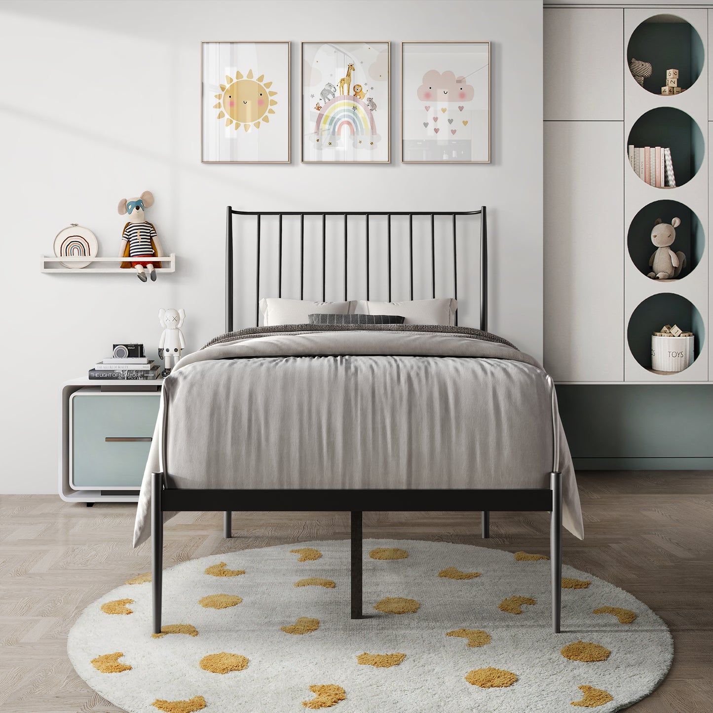 Rashae Metal Platform Bed