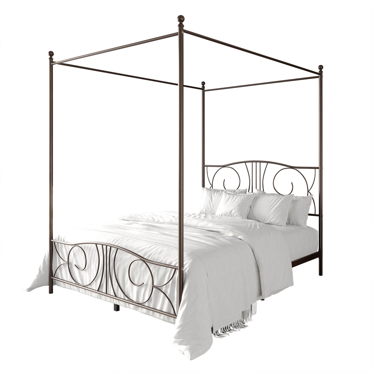 Zaniyha Metal Canopy Bed