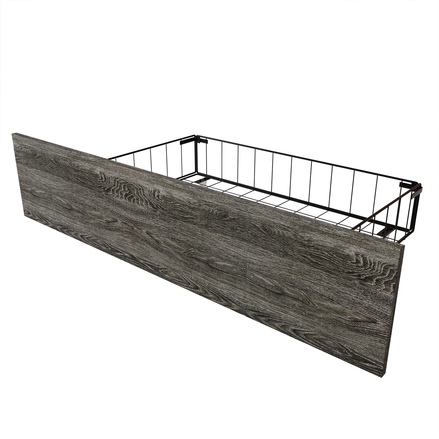 Annagreth Contemporary Metal Platform Bed with 4 Metal Drawers