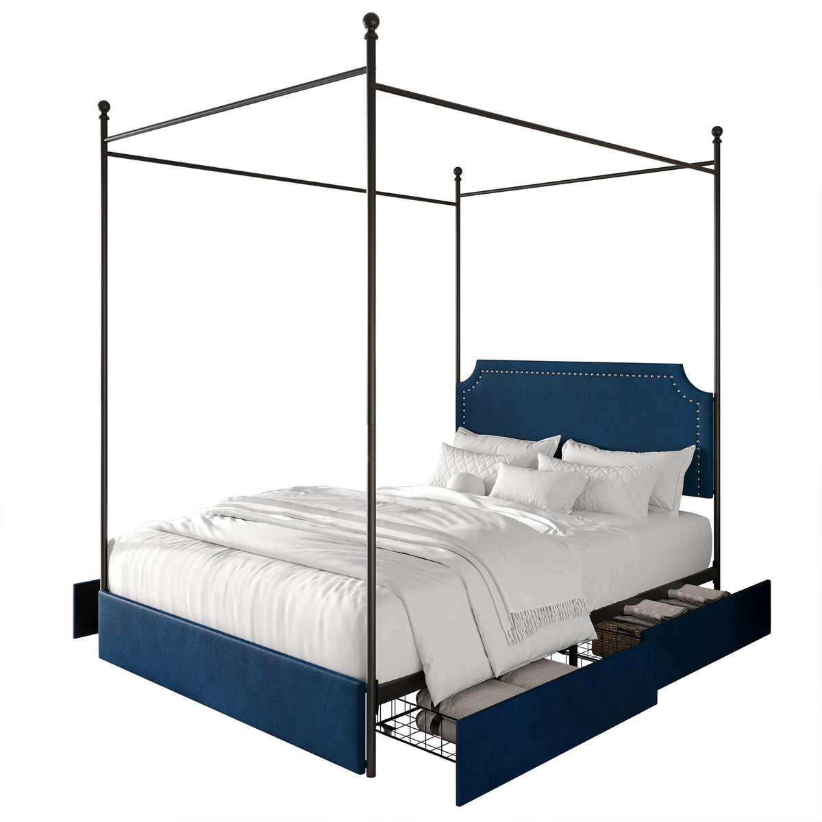 Laurien Chic Metal Canopy Bed