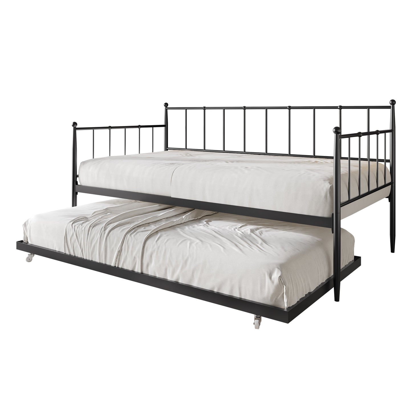 Mjudi Twin Size Metal Daybed with Trundle